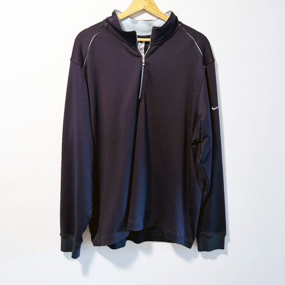 Nike Golf Dri-FIT Quarter Zip Pullover - Navy Blue - Mens XL